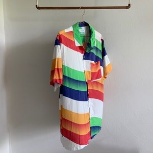 buttoned-down, short-sleeved shirt